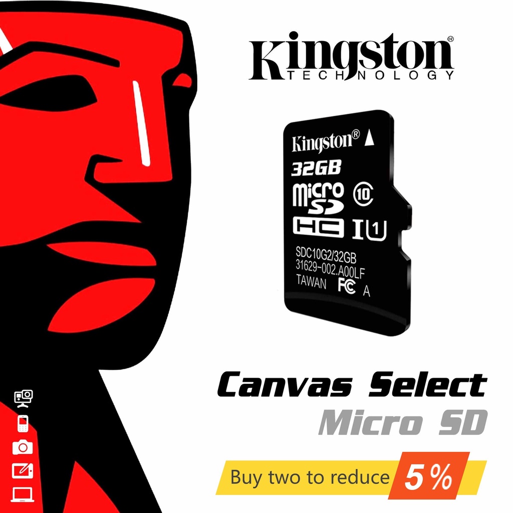 KINGSTON Thẻ Nhớ Tốc Độ Cao 100% 16Gb 32Gb 64Gb 128Gb 256Gb Micro Sd Class 10