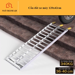 Cầu dắt xe máy (Dốc lên xe) hợp kim nhôm 120x42cm cho thềm nhà từ 36 - 40cm