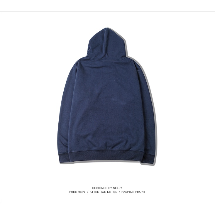 Áo Hoodie  Nelly Heybig trơn màu xanh than