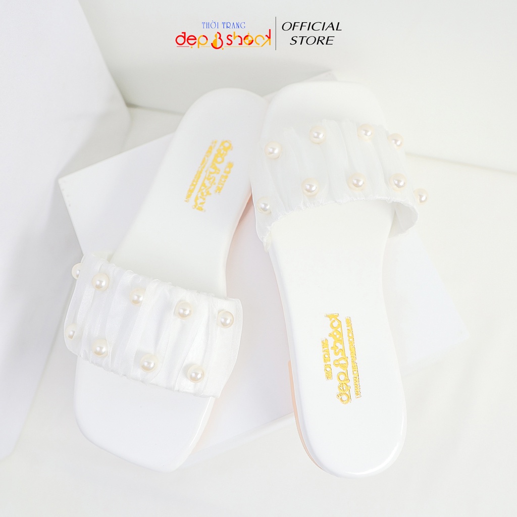 Dép nữ đi biển quai ngang bèo nhún nhúm thời trang có size lớn 41 42 43