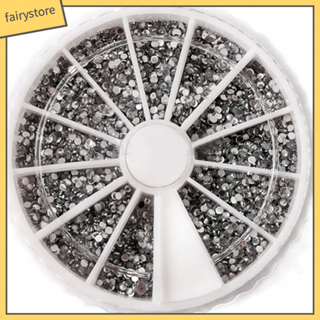 Hộp 2400 phụ kiện đá đẹp mắt thời trang kích thước 1.5mm dùng đính trang trí móng tay