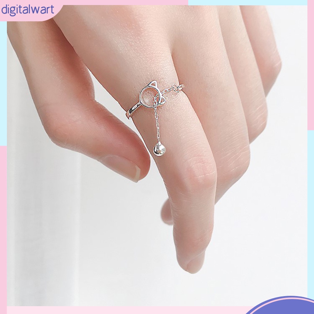 Nhẫn Hở Hình Mèo Dễ Thương Có Chuông Thời Trang Cho Nữ