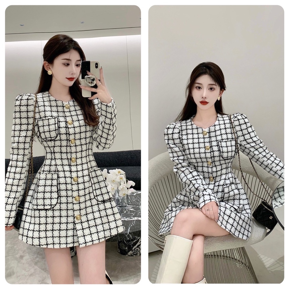 Đầm tay dài thu đông Emilyshop ulzzang