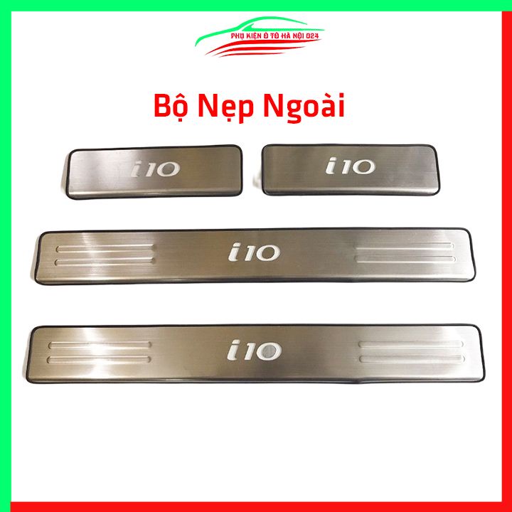 Bộ nẹp bước chân inox ô tô Hyundai I10 2014-2021 chống trầy làm đẹp ô tô