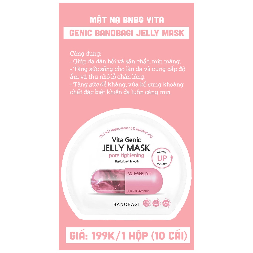 Mặt Nạ Banobagi Chính Hãng Vita Genic Jelly Mask | BigBuy360 - bigbuy360.vn