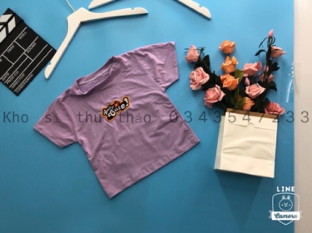 Áo croptop thêu hình chụp thật kèm video