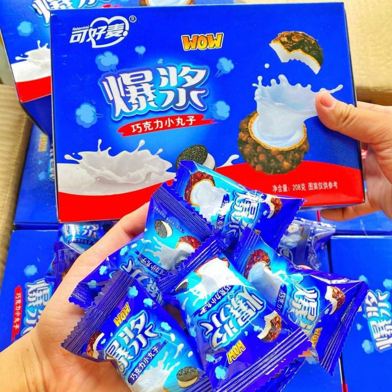 BÁNH SOCOLA NHÂN CHẢY 3 LỚP HỘP 208 GRAM - Lùn Con Food