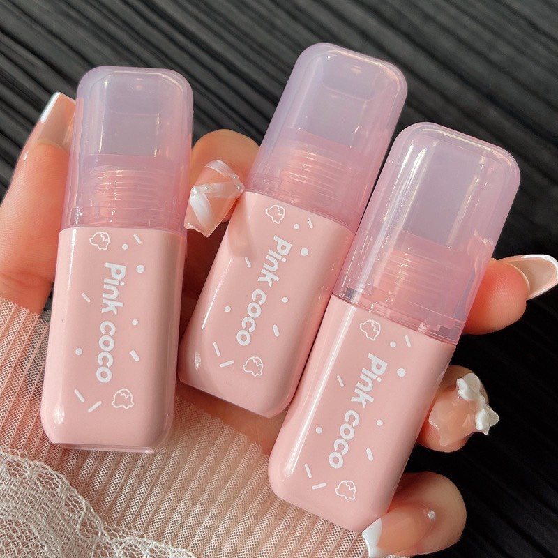Son tint bóng lì dưỡng ẩm PINK COCO hình bánh Donut dễ thương dưỡng căng bóng mềm mịn