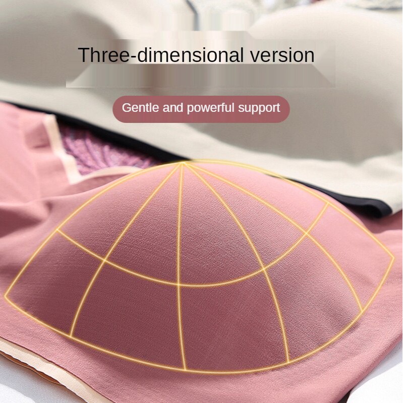 Áo lót lụa phối ren không đường may hở lưng size lớn kiểu dáng thoải mái cho nữ