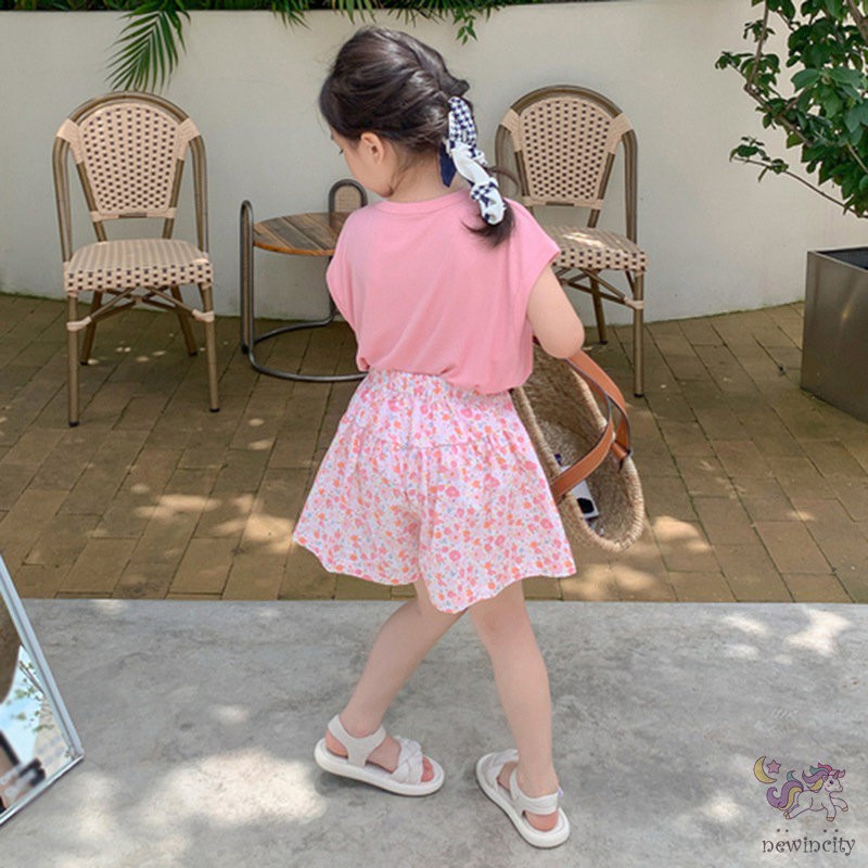 Quần ngắn in hình hoa dễ thương cho bé gái