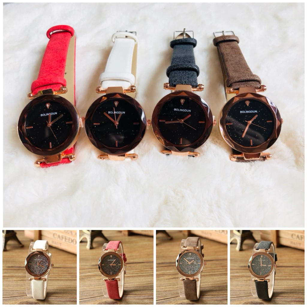 [GIÁ SỈ] ĐỒNG HỒ NỮ DÂY DA MẶT KIM TUYẾN VÁT CẠNH BOLINGDUN SIÊU ĐẸP HÌNH THẬT | BigBuy360 - bigbuy360.vn
