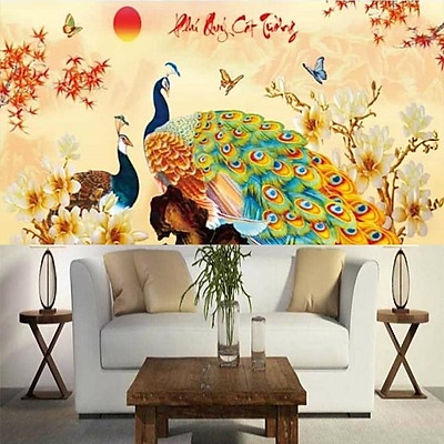 Tranh thêu chữ thập phú quý cát tường KT:86x43cm,tranh chưa thêu.Tặng kéo và xỏ chỉ.