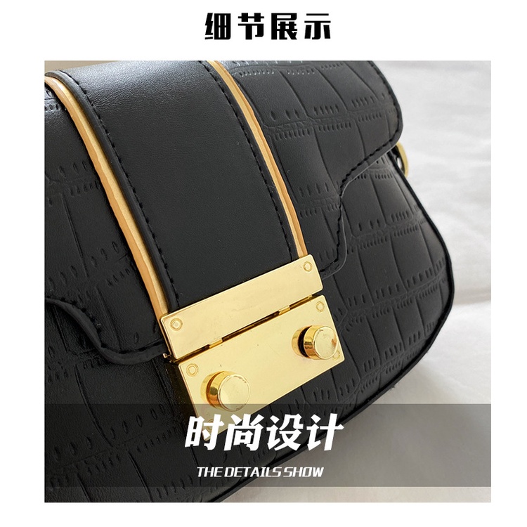 Túi đeo chéo vai JASMIN NOIR 22BL08058 giả da cá sấu thời trang sành điệu cho nữ