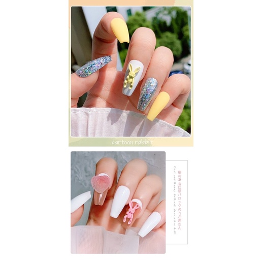 Charm thỏ sứ style nổi loạn ,cá tính .Hàng cao cấp dùng trang trí nail/móng tay