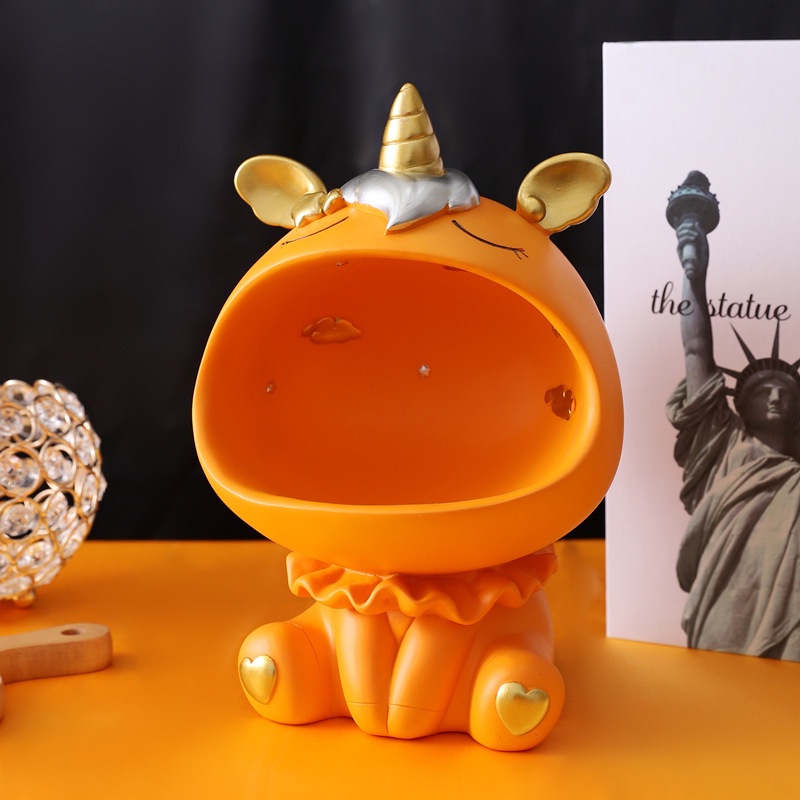 Ống Heo Tiết Kiệm Hình Chú Gấu May Mắn Miệng To Bằng Nhựa Resin Sáng Tạo