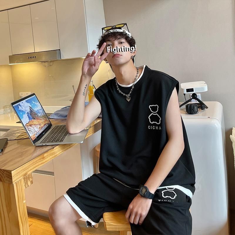 Bộ Áo Ba Lỗ + Quần Short Thể Thao Dáng Rộng Thời Trang Mùa Hè Cho Nam