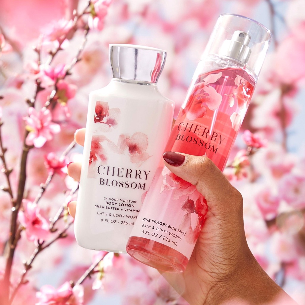 CHERRY BLOSSOM | Bộ Sản Phẩm Gel Tắm - Dưỡng Thể - Xịt Thơm Nước Hoa Toàn Thân Lưu Hương Mịn Da Bath &amp; Body Works