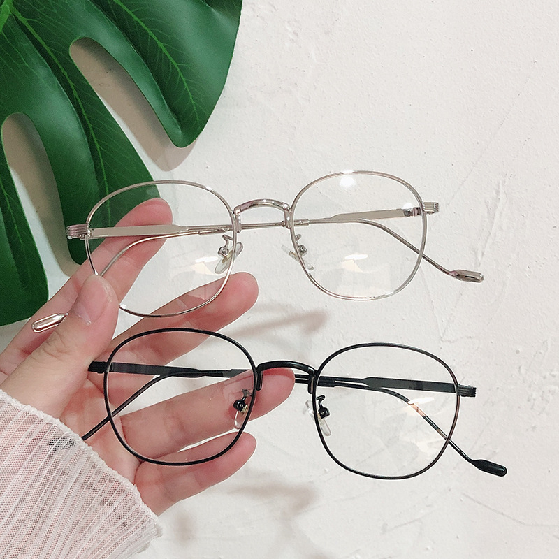 Mắt kính gọng tròn chống bức xạ phong cách Hàn Quốc cho phái nữ