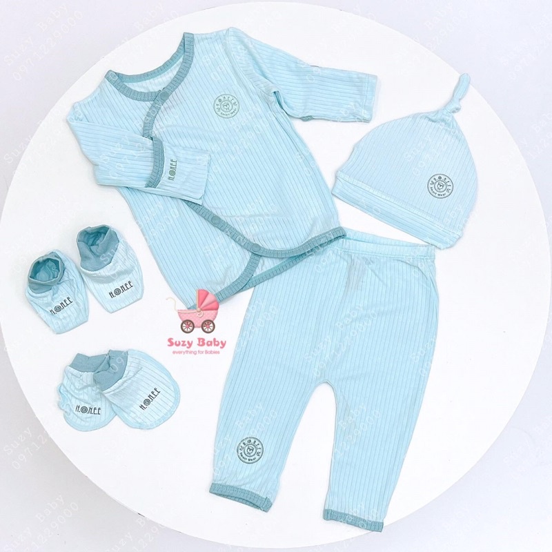 BỘ QUẦN ÁO SƠ SINH CÀI LỆCH/ CÀI THẲNG HRNEE SWEETY, Suzy baby