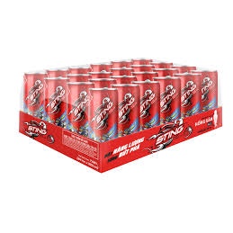 Thùng 24 lon nước tăng lực Sting hương dâu 330ml