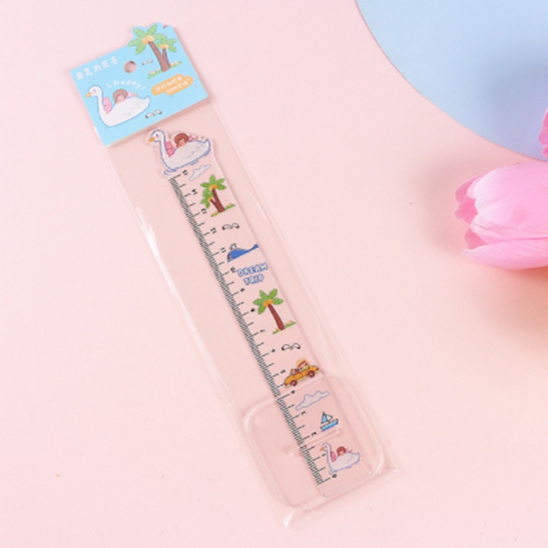 Set 4 Thước Kẻ Thẳng Bằng Nhựa Acrylic 15cm Dành Cho Học Sinh