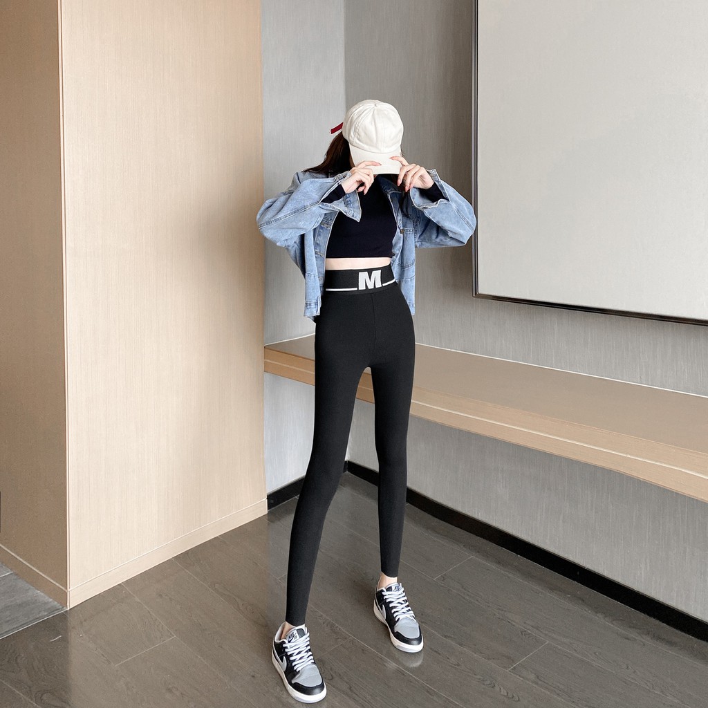 Quần Legging Nữ Chữ M Lưng Cao Co Dãn 4 ChiềuTôn Dáng Mẫu Mới