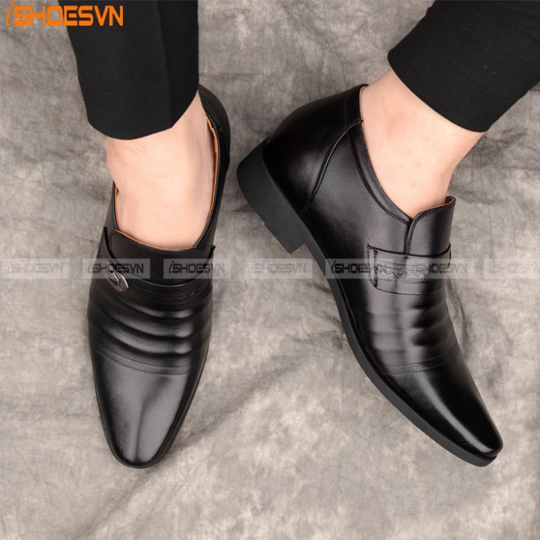 Giày da nam tăng chiều cao ISHOESVN IS249 - Giày lười công sở giày ishoes