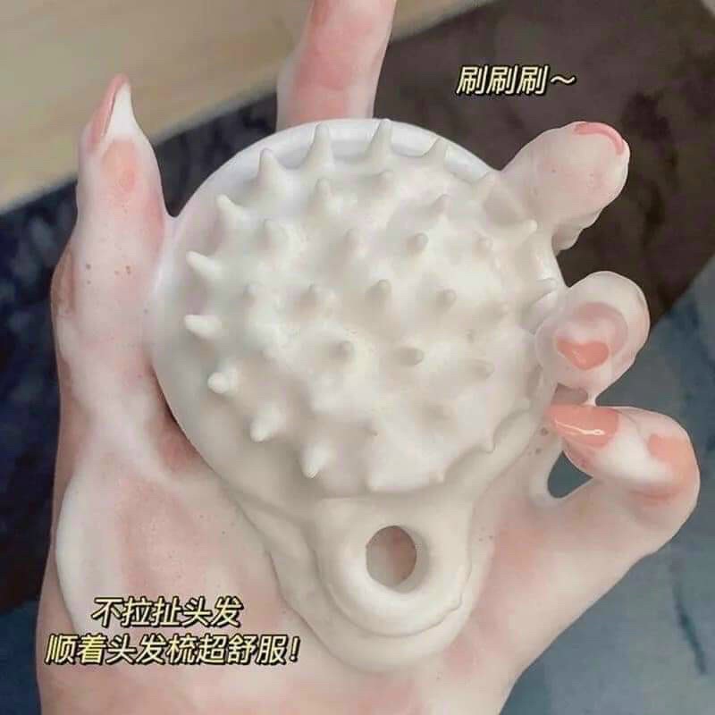 Lược silicon massage gội đầu, lược Muji