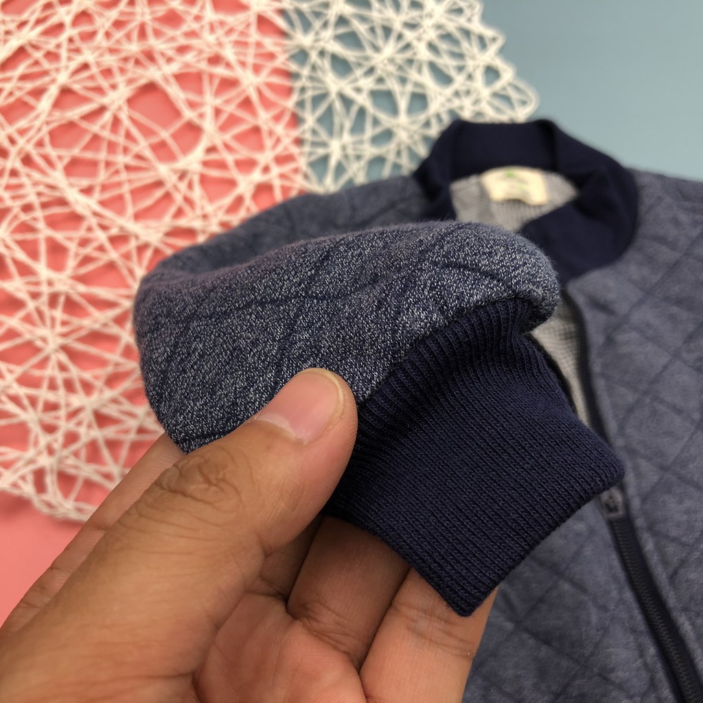 Áo khoác thu đông trần trám dài tay bé trai size 4-10T, cho bạn từ 14-30kg. Chất nỉ trần trám, lót dày dặn, ấm áp