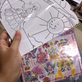 Dán nổi 3d kèm tô màu