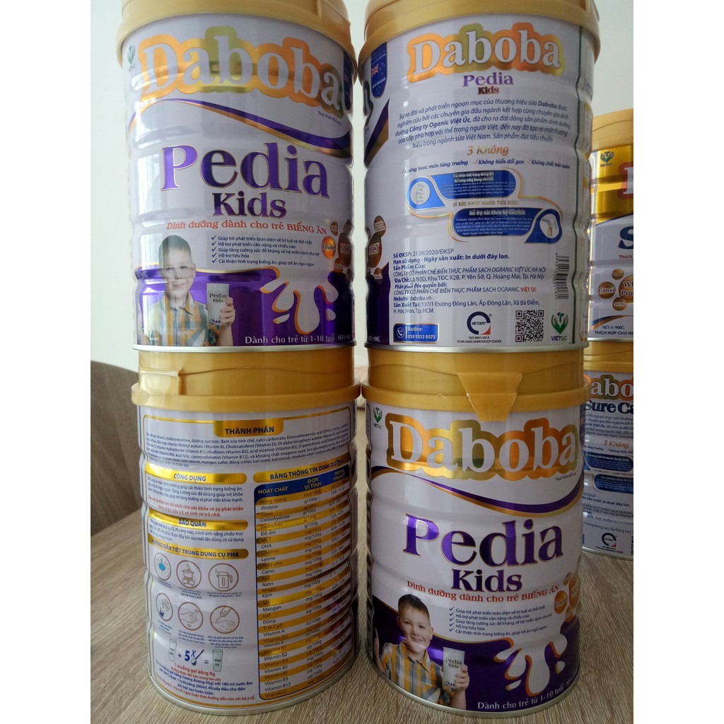 Sữa cho trẻ biếng ăn Daboba pedia kids 900g - Dinh dưỡng dành cho trẻ biếng ăn, chậm lớn 1-10 tuổi