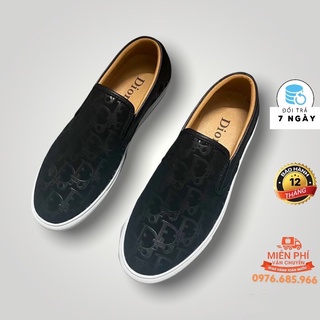 Giày slipon nam lv tăng chiều cao da lộn đế cao su dập chữ siêu êm hàng Fullbox.