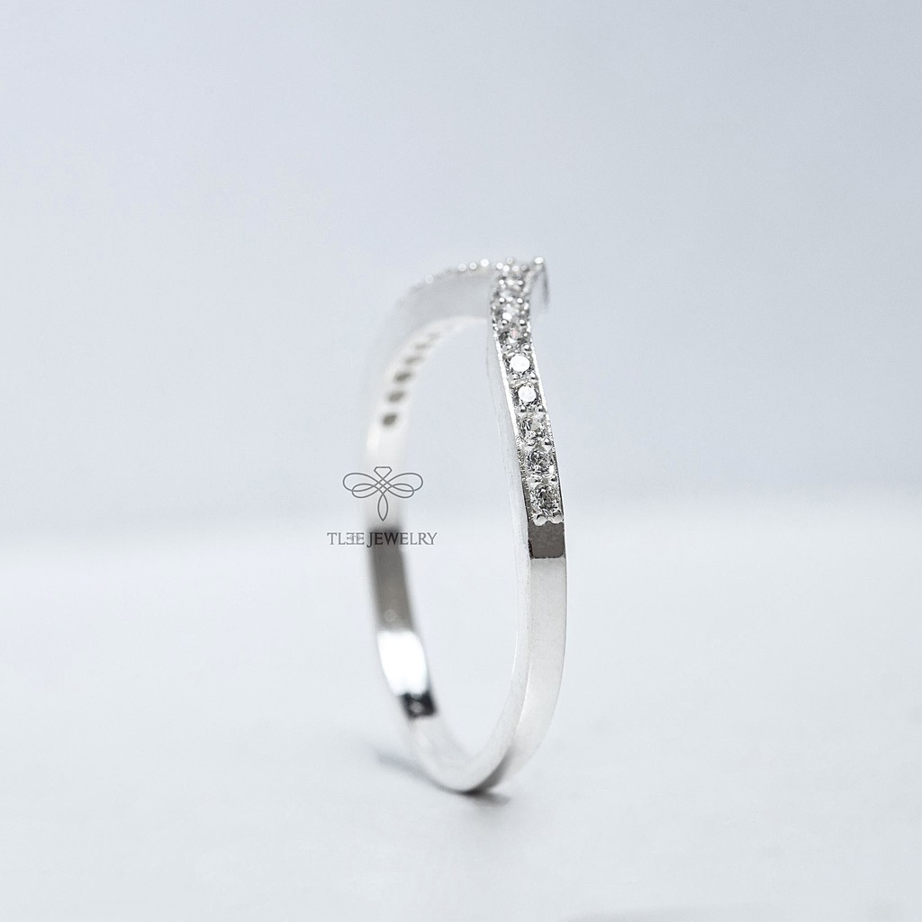 Nhẫn bạc nữ TLEE cung nạm đá một hàng sang trọng TleeJewelry A0165