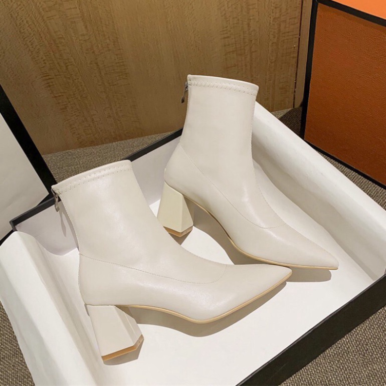 (SẴN) Boot da trơn mũi nhọn cao 7cm G021 | BigBuy360 - bigbuy360.vn