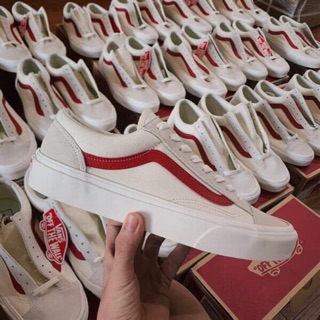 Ảnh thật + sẵn kho 💥💥 Giầy thể thao sneaker van style 36 kẻ đỏ nam nữ