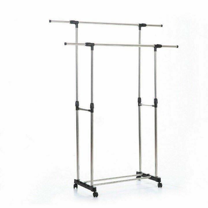 Giàn phơi đồ 2 tầng có bánh xe