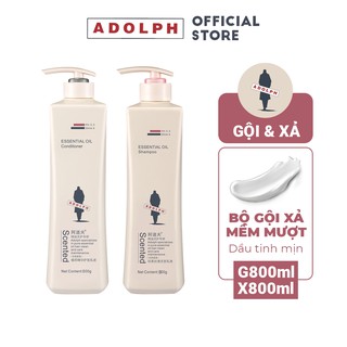 Bộ Gội Xả: Dầu Gội Mềm Mượt 800ml và Dầu Xả Dưỡng Tóc Mềm Mượt Adolph 800ml Nhập Khẩu Chính Hãng