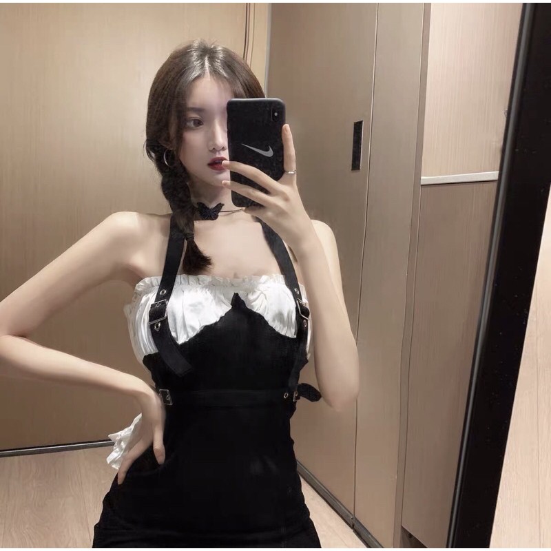 Đầm giả 2 lớp dài tay phong cách retro | BigBuy360 - bigbuy360.vn