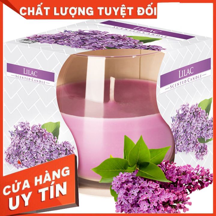 HƯƠNG HOA TỬ ĐINH HƯƠNG,Ly nến thơm tinh dầu Bispol Lilac 100g,xông thơm phòng,nhập khẩu châu âu.