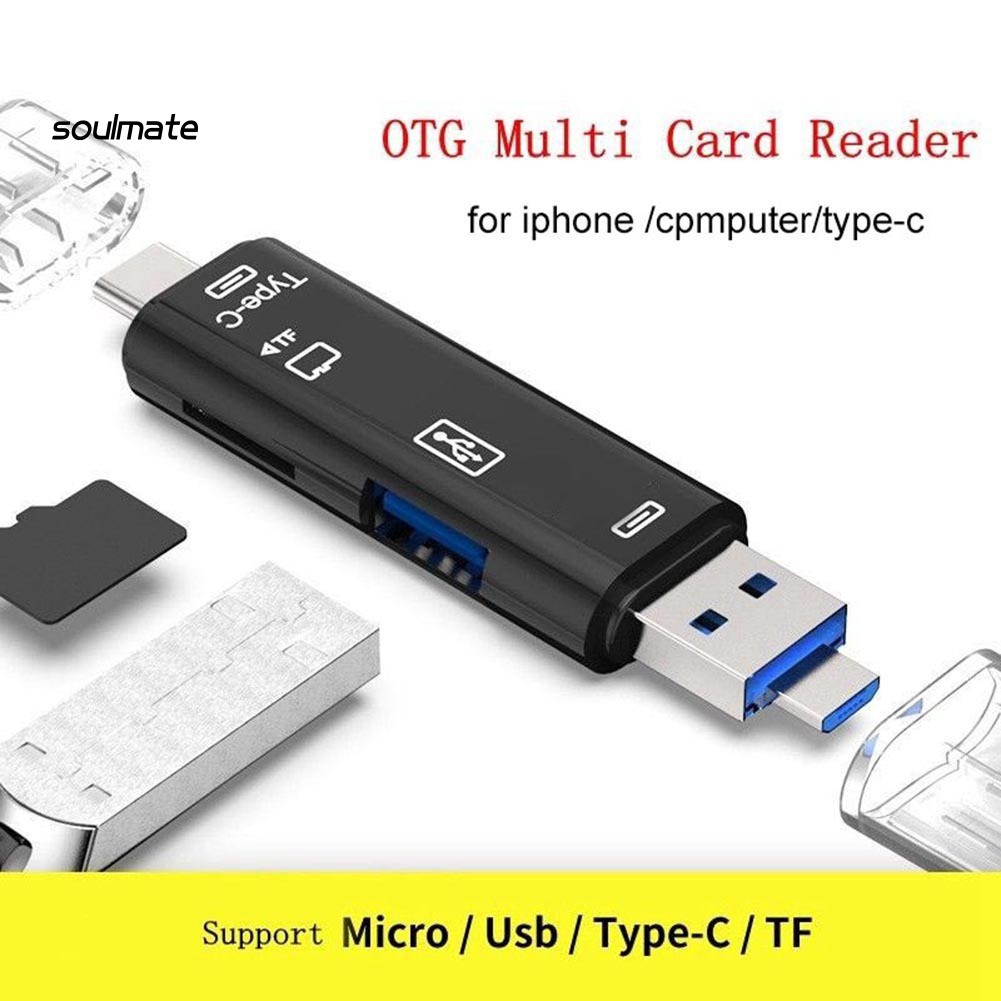 Đầu Đọc Thẻ Nhớ 5 Trong 1 Usb 3.0 Type-C Micro Usb | BigBuy360 - bigbuy360.vn