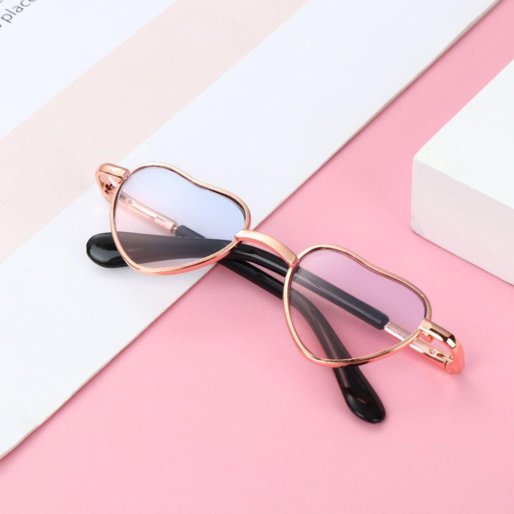 LUOL Mắt Kính Gọng Kim Loại Hình Trái Tim Cho Búp Bê