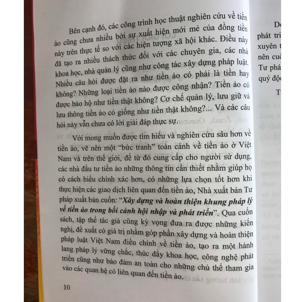 [ Sách ] xây dựng và hoàn thiện khung pháp lý về tiền ảo trong bối cảnh hội nhập và