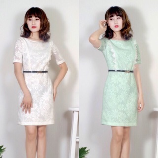 Đầm ren suông phối ngực V16 cao cấp