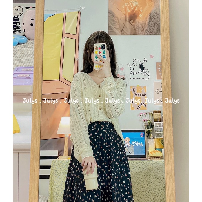 Áo cardigan len dệt mỏng cài cúc (ảnh thật shop chụp kèm video)