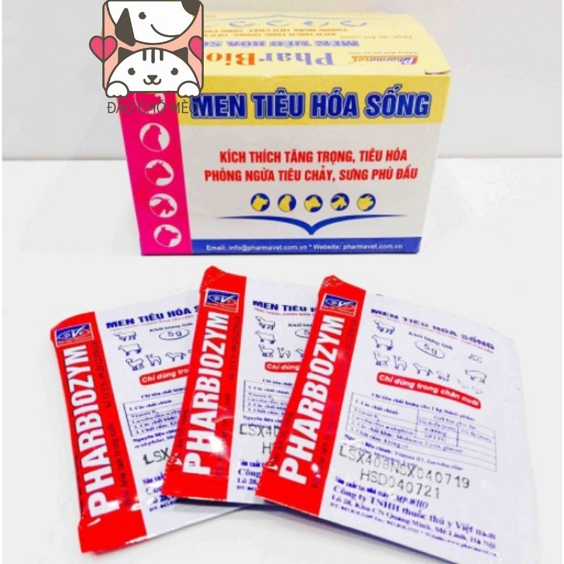 Men tiêu hóa sống Pharbiozym cho chó mèo lẻ 1 gói - Đảo Chó Mèo