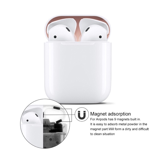 Miếng Dán Kim Loại Chống Trầy Cho Airpods 1/Airpods 2/Airpods Pro