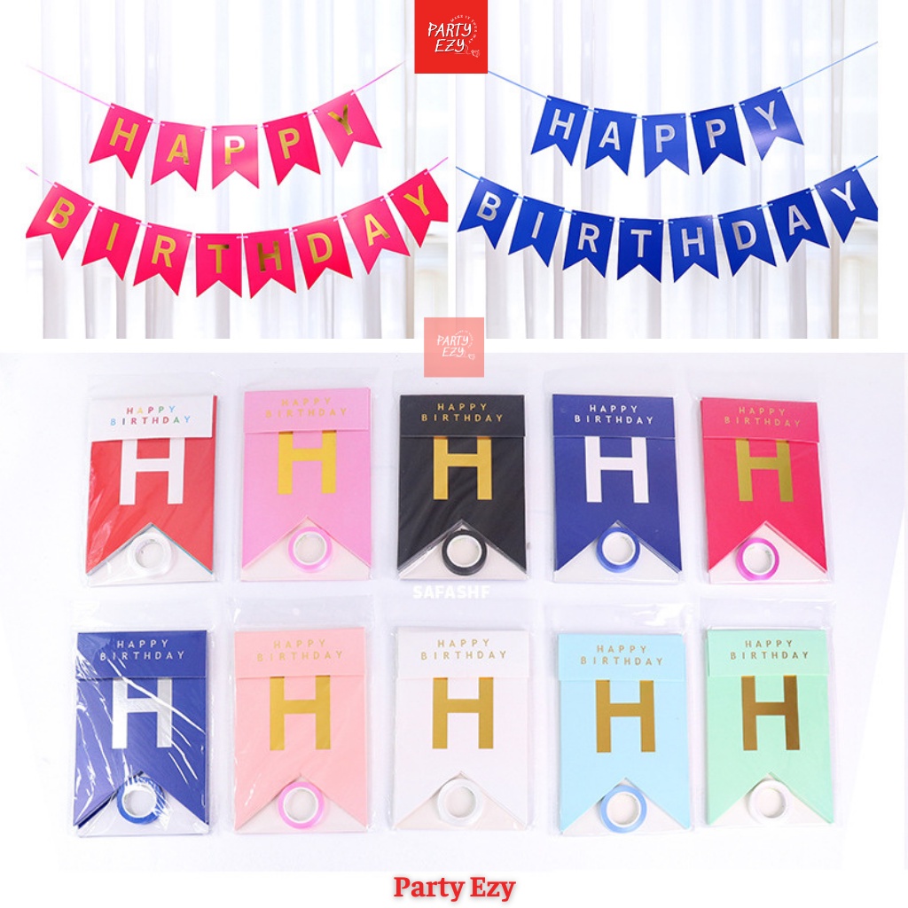 DÂY BANNER CHỮ HAPPY BIRTHDAY GIẤY TRANG TRÍ SINH NHẬT, NHIỀU MÀU