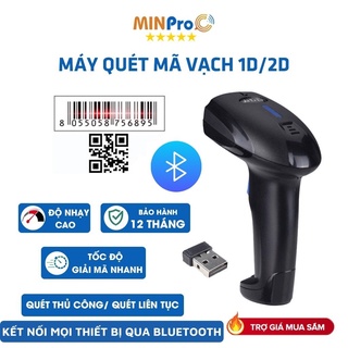 Máy quét mã vạch không dây bluetooth YHD máy bắn mã vạch cầm tay Barcode 1D 2D chính hãng MINPRO