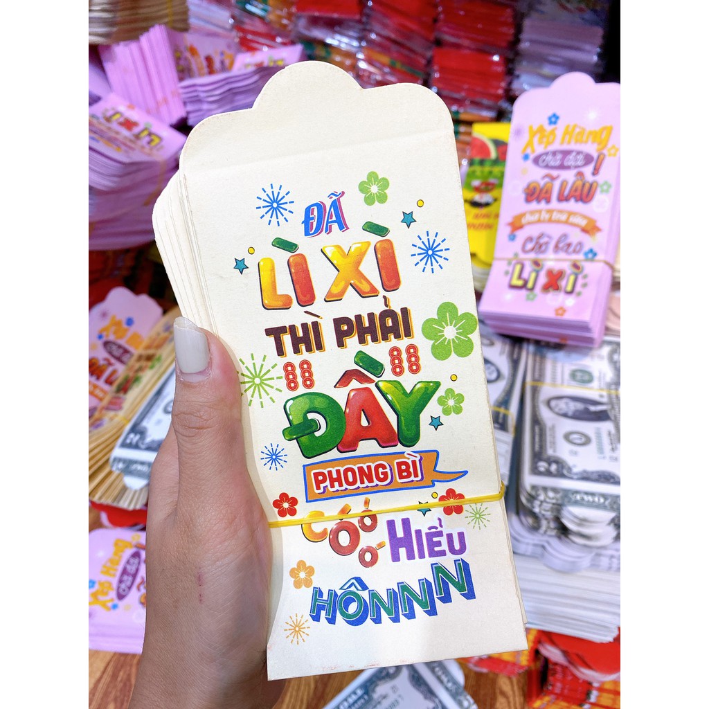 Combo bao Lì Xì 2023 Hot Nhất + tặng kèm túi nilong chia set