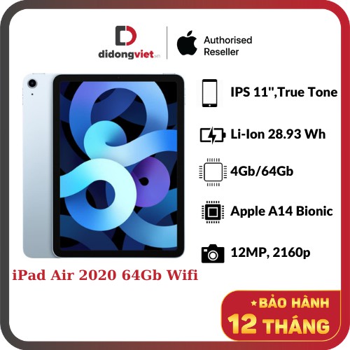 Máy tính bản iPad Air 4 (2020) 64GB Wifi Chính hãng | BigBuy360 - bigbuy360.vn